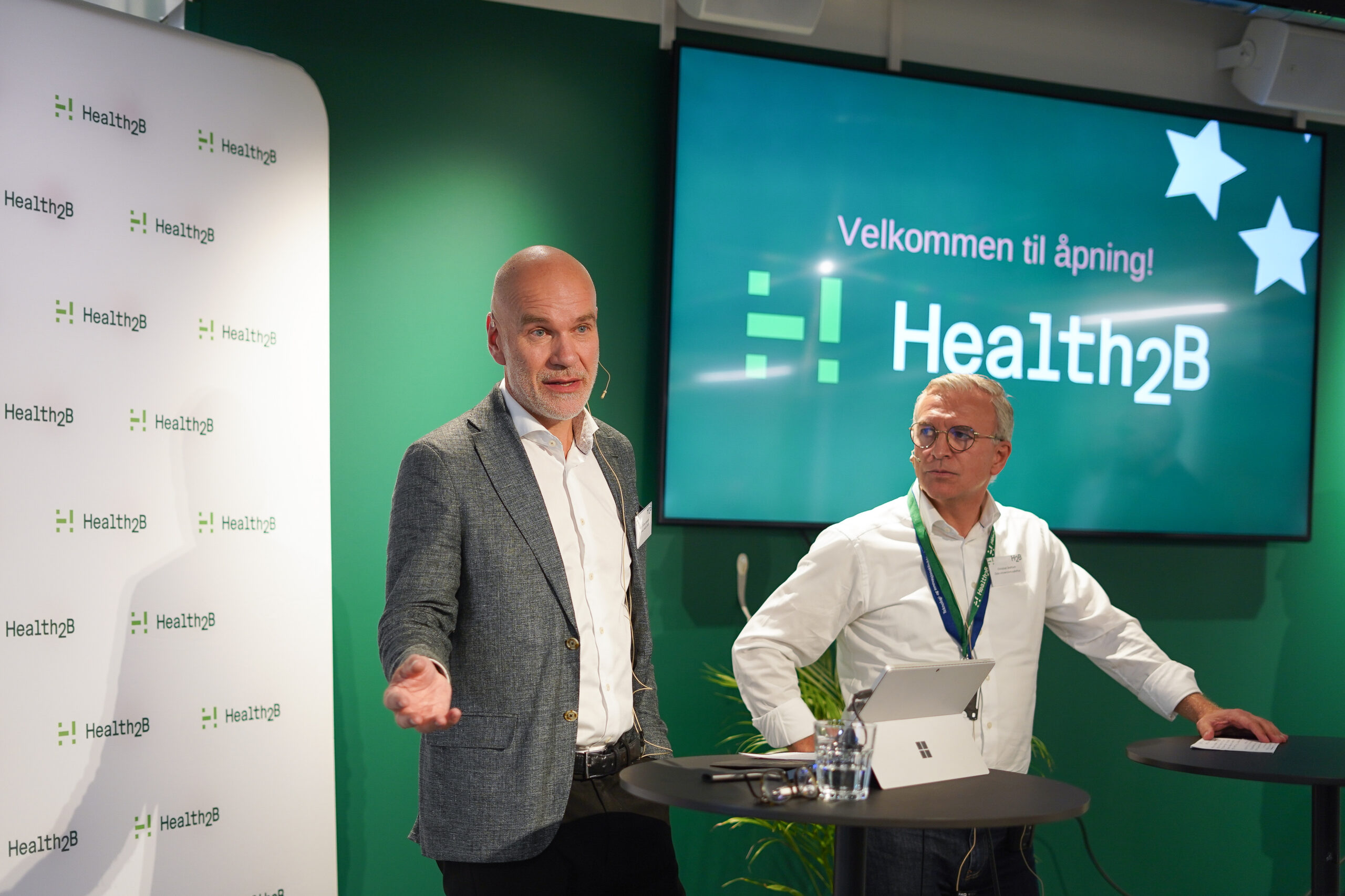 Birger Tufte Johansen, seniorrådgiver i Norway Health Tech og Christian Skattum leder av innovasjonsavdelingen på Oslo universitetsykehus
